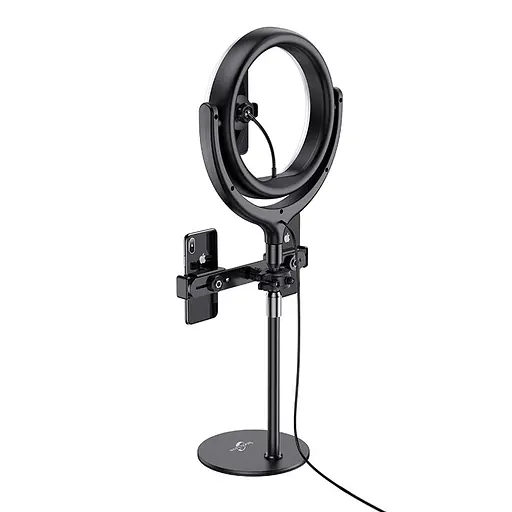 Тримач із кільцевим освітленням Hoco LV01 Rouge desktop fill light live broadcast stand - фото 2