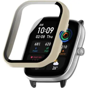 Чехол-накладка DK Пластик Gloss Glass Full Cover для Xiaomi Amazfit GTS 4 mini (ivory)