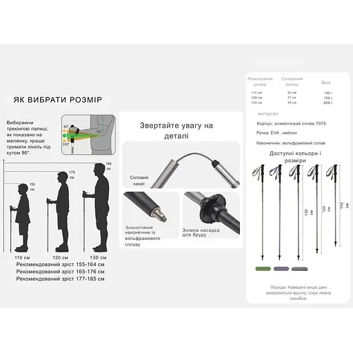 Трекінгова палиця Naturehike CNK2450DS016 120 см фіолетова - фото 5