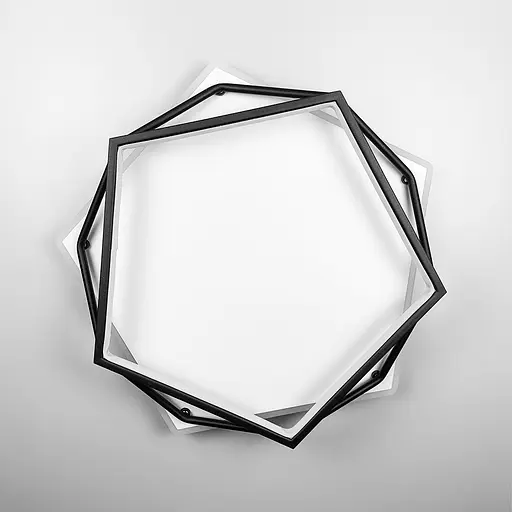 Стельовий світильник Pentagon у чорно-білому каркасі | Арт. S 19-500 BK+WT | Line F - фото 2