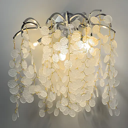 Бра в срібному кольорі з білими пластинами Line F YG 28 CH-WH - фото 2