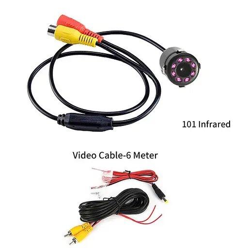 Автомобільна камера заднього виду врізна тип Вічко з інфрачервоним підсвічуванням IP67 18.5 мм Чорний - фото 6