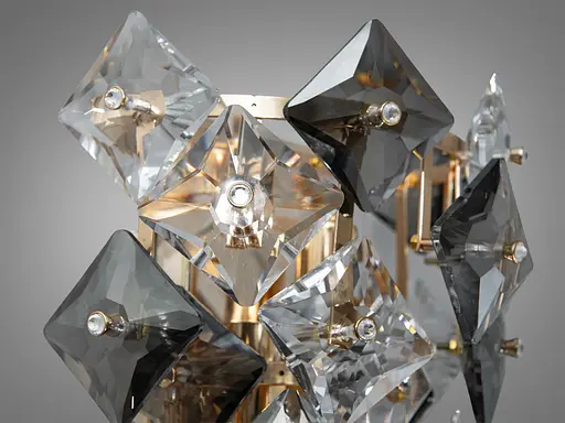 Класичне бра з кришталю на дві лампи, золотого кольору - фото 3