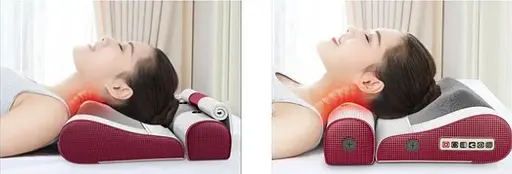 Роликовая массажная подушка Paradise G-23 (прогрев, ароматизация) Бело-красный - фото 9