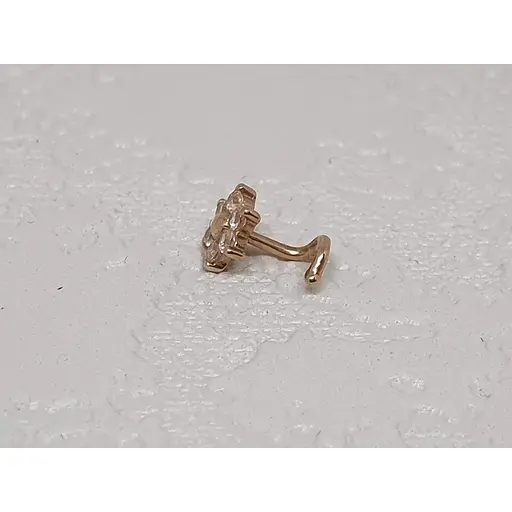 Золота сережка-пірсинг Favoritum в ніс с фіанітами. 311139 - фото 2