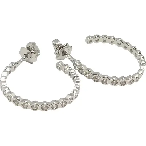 Серебряные пуссеты Qvaliz с фианитами. 902-01211