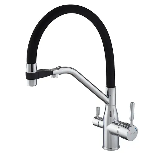 Змішувач для кухні Mixxus Premium Gravity 021 з гнучким виливом MI6977 Хром - фото 1