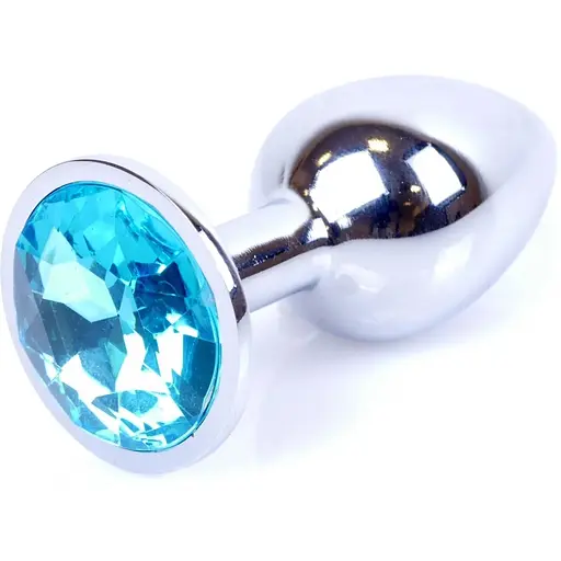 Анальна пробка Boss Of Toys Boss Series - Jewellery Silver Plug Light Blue S, BS6400014, Срібний / Голубой