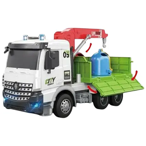 Машина YJ-117-2 мусоровоз на радиоуправлении, 1:14, аккумулятор, свет, подвижные детали, резиновые колеса