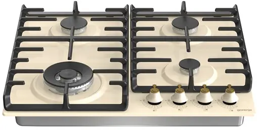 Варильна поверхня Gorenje газова, 60см, чавун, бежевий - фото 2