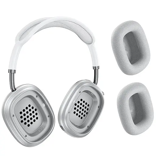 Наушники Hoco беспроводные накладные W65 Happy BT headphones серебристые - фото 3