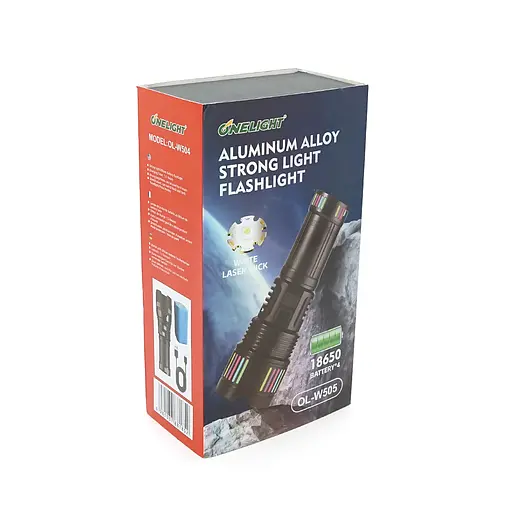 Ліхтар пошуковий BP-505 LED PM60, 4 режими, індикація заряду, живлення від 4*18650, IP65, USB кабель, 260х140х85мм, 1,140кг, Black, BOX - фото 2