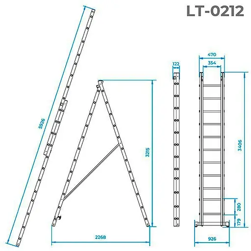 Драбина Intertool LT-0212 (140438) - фото 3