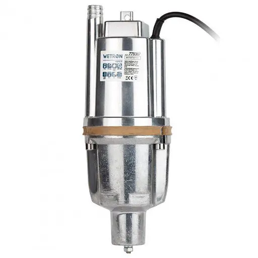Насос вібраційний Wetron 0,25кВт H75м Q18л/хв Ø100мм 10м кабелю нижній забір 30412 - фото 3