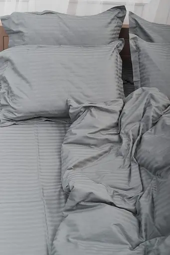 Підковдра Moon&Star Satin Stripe Stripe Gray Полуторна Євро 160x220 см - фото 4