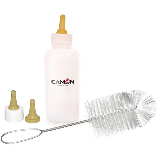 Набор для кормления Camon бутылочка со щеткой для мытья бутылочек и сменной соской 115 мл