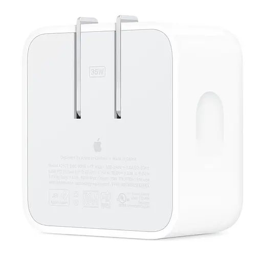 Зарядное устройство адаптер блок Apple 35 W Dual USB-C Port Compact Power Adapter (MNWM3) - фото 4