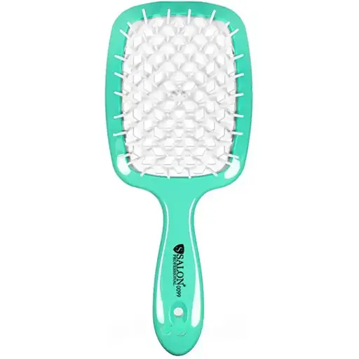 Щітка для волосся Salon Professional SP0099 SL масажна, продувна 20 см зелена з білим - фото 1