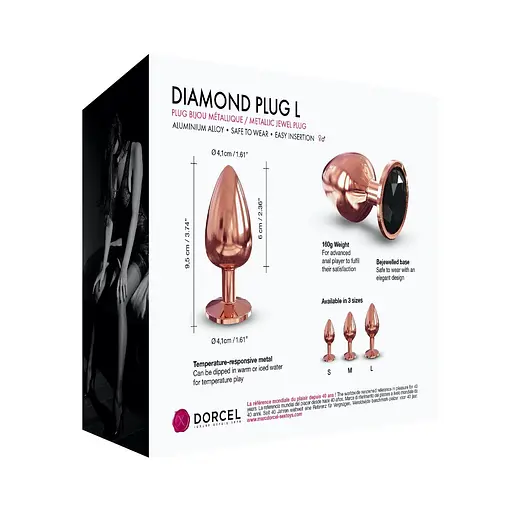 Анальна пробка з кристалом Dorcel Diamond Plug L 9.5 см (бронзовий) - фото 5