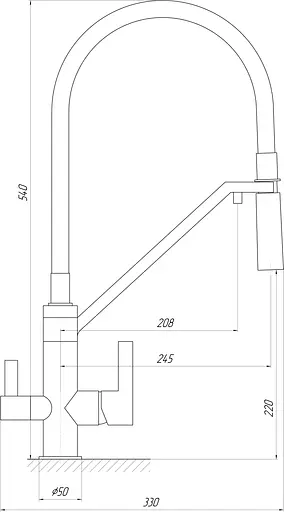 Смеситель для кухни под осмос Topaz Sardinia TS 8812-H24-PVD-S Нержавеющая сталь - фото 5