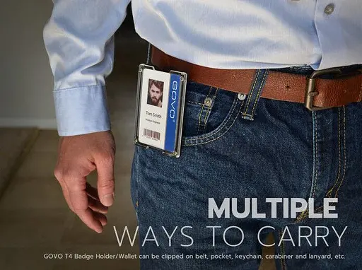 Тримач для значка GOVO T4/гаманець версія з полікарбонату, чорний - фото 3