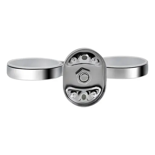 Склянка подвійна Lidz (CRG)-114.04.02 з тримачем зубних щіток білий матовий - фото 4