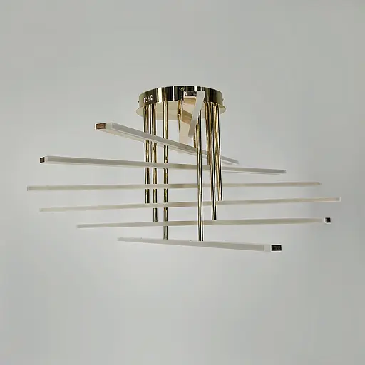 Стельова золота люстра на 5 ярусів світлових палок 80х40 см | Арт. F 607-800 GD | Line F - фото 5