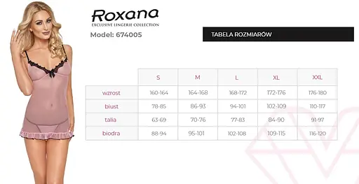 Сорочка та стрінги Roxana 6740 L рожевий - фото 4