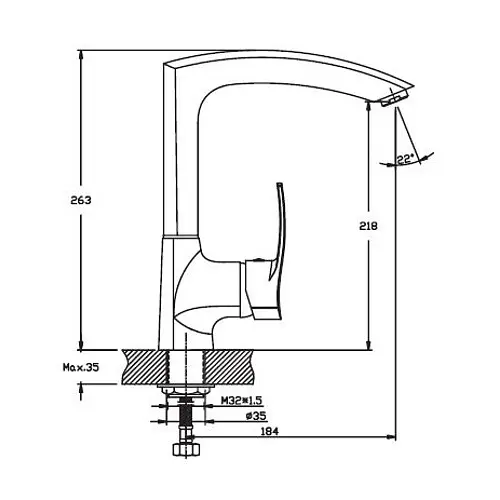 Змішувач для кухні Haiba ONIX 018 (HB0322) - фото 2