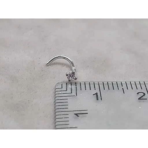 Золота сережка-пірсинг Астор в ніс з фіанітом. 2182121Б - фото 6