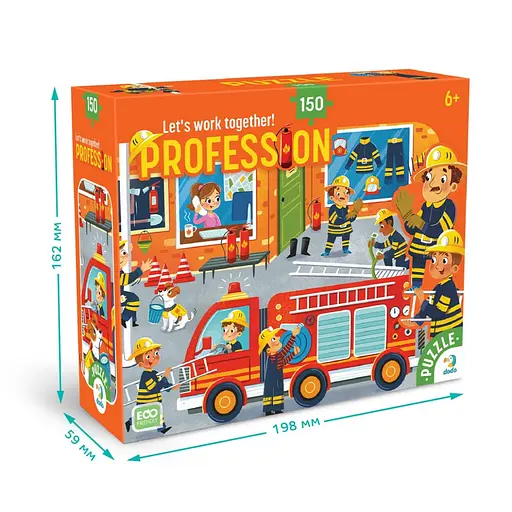 Пазл дитячий "Професії. Пожежник" DoDo Toys 300702, 150 елементів - фото 4