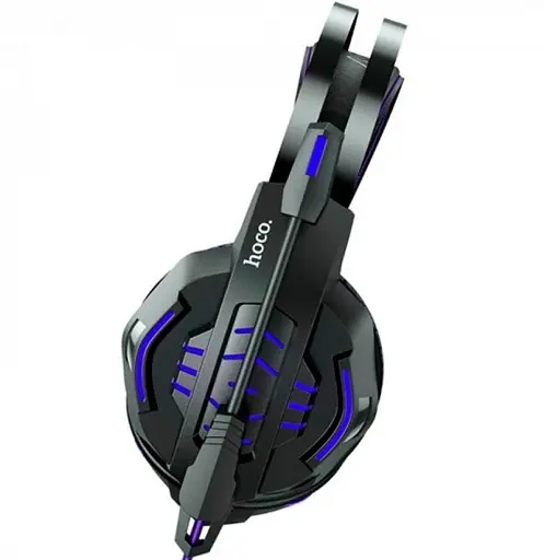 Игровые накладные наушники Hoco W102 Cool, USB, 3.5mm, 2m, Синий - фото 4
