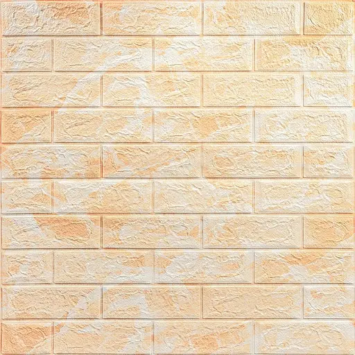 Декоративная 3D панель самоклейка 700х770х5мм Мрамор бежевый(кирпич) (062) SW-00000032 - фото 1