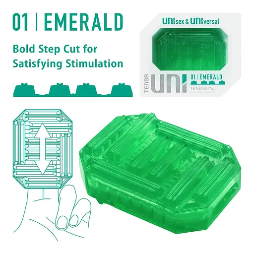 Мастурбатор Tenga Uni 01 Emerald зеленый - фото 3