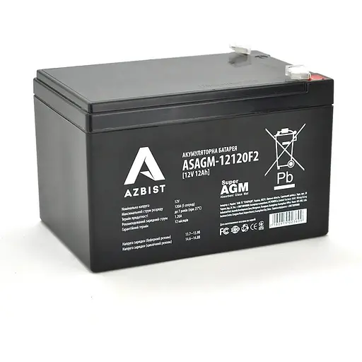 Акумулятор AZBIST Super AGM ASAGM-12120F2, Black Case, 12V 12.0Ah (151х98х 95 (101) ) Q6/192