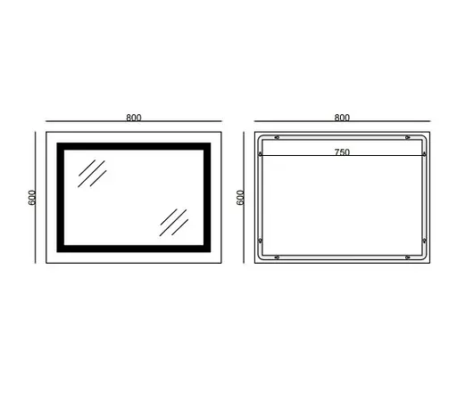 Дзеркало Mixxus STYLE MR13-80x60-REVERSE з LED Touch, Anti-fog, димером, регулюванням яскравості (MI6666) - фото 5