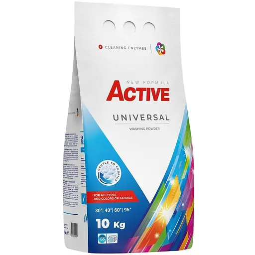 Порошок для прання Active Universal з ароматом свіжості поліпропіленовий пакет 10 кг