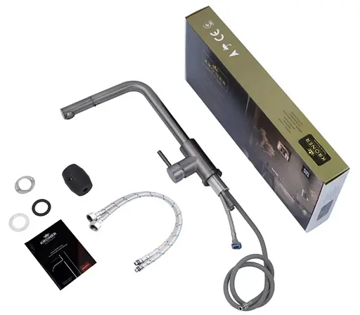 Змішувач для кухні з висувним виливом Kroner KRPё Edelstahl Klassisch - PVD03917 (CV032285) - фото 9