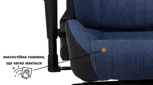 Геймерское кресло GT Racer черное с темно-синим (X-8009 Fabric Dark Blue/Black) - фото 8
