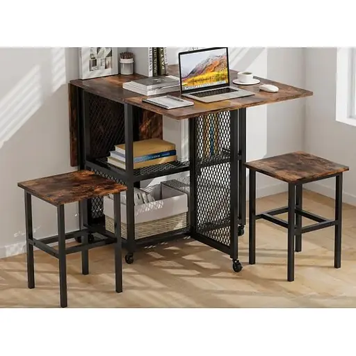 Комплект меблів Costway Design розкладний стіл з стільцями в стилі Loft - фото 5