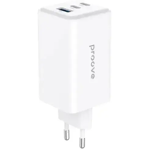 Мережевий зарядний пристрій Proove Pocket GaN Max, білий, 100 Вт, 2xType-C (65 Вт + 30 Вт, PD3.0) / 1xUSB (30 Вт, QC3.0) - фото 1