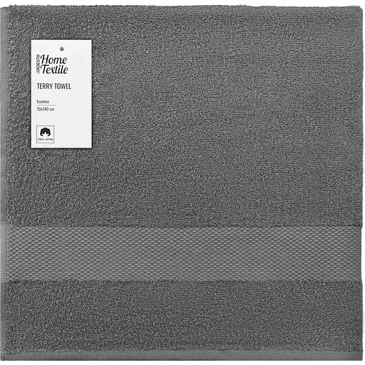 Рушник махровий Ardesto Essence 70х140 см 100% бавовна темно-сірий (ART2270DG)  - фото 1