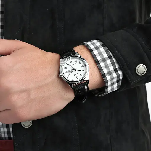 Чоловічі кварцові годинники наручні з шкіряним ремінцем оригінал Casio MTP-V006L-7BUDF (модуль №1333) - фото 2