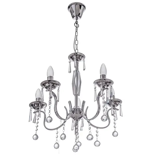 Люстра свеча Brille подвесная хрустальная E14 60W CH (BR-01313S/5)