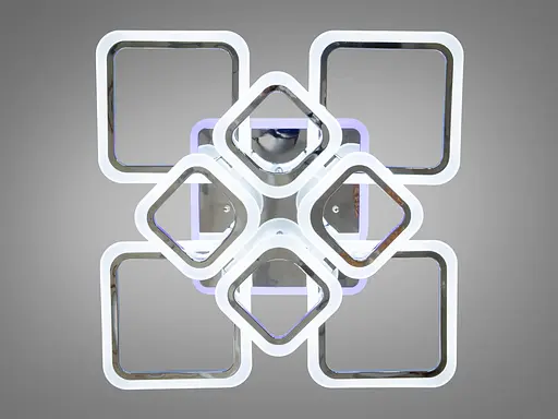 Современная LED люстра с подсветкой, димером, 115W, хром - фото 2