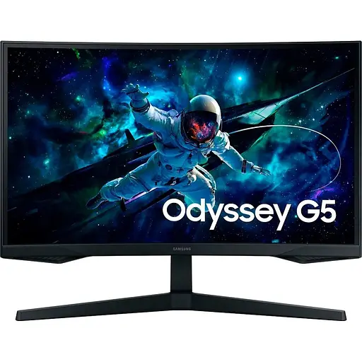 Монітор вигнутий 27" Samsung Odyssey G5, Black, WLED, VA, 2560x1440 (16:9), 1 мс, 165 Гц, 300 кд/м², HDR10, 2500:1, 1000R, 178°/178°, HDMI/DP, VESA 75x75 мм, FreeSync Premium (LS27CG550EIXCI)