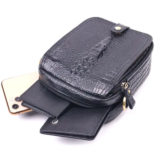 Чоловіча шкіряна сумка Vintage 13,5х18х6 см sum0022409 - фото 5