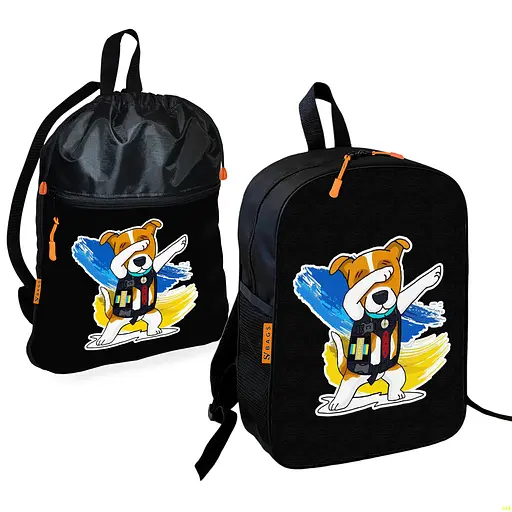 Шкільний рюкзак дитячий Пес Патрон + Сумка для взуття спортивної форми рюкзак-мішок для хлопчика (01802)