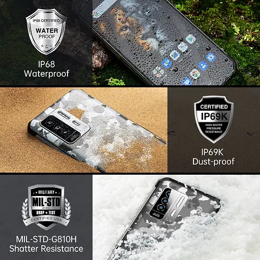 Смартфон Oulitel WP27 68"FHD+ /12GB+256GB/ G99 /8500mAh /64+16Мп/ IP69K /NFC CAMO - фото 8
