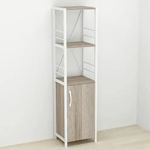 Этажерка 3/34 Ferrum-decor Серии Конект с тумбой 144x34x28 Белый ДСП Сонома Трюфель (FRD-104432)